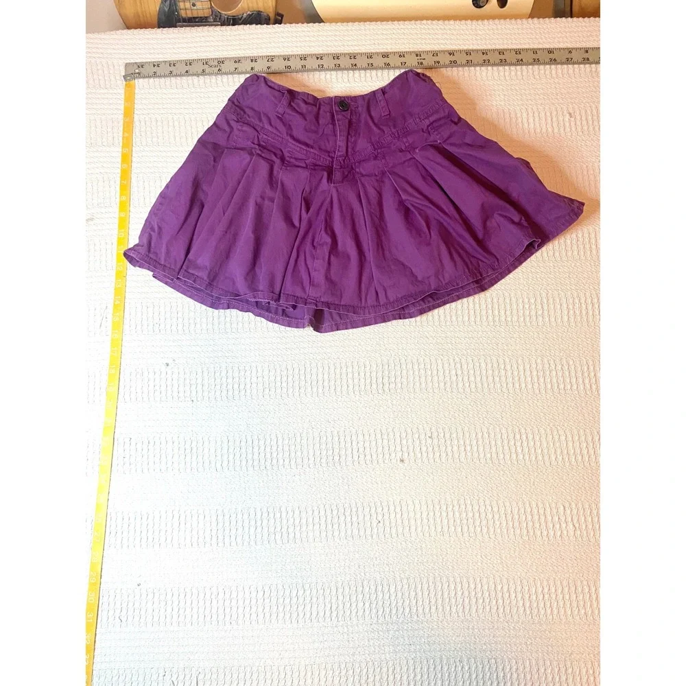 The Childrens Place Girls Purple Pleated Mini Skirt Size 14 Cotton
